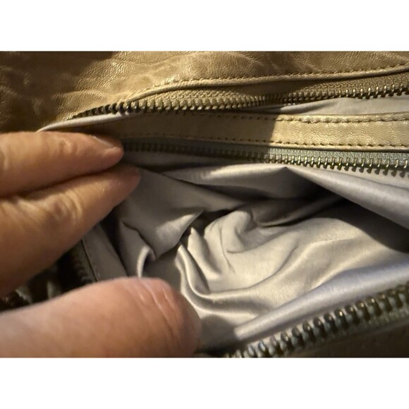 OLIVIA HARRIS Brown Leather Shoulder Bag/Crossbody - Military-ish Look - Picture 8 of 11